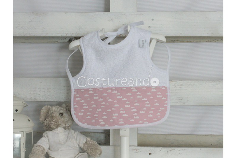 PINK FLOWER T-SHIRT BIB