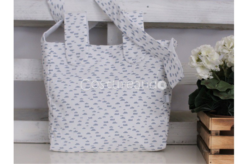 BOLSO PANERA VERDE ESTRELLAS BLANCAS