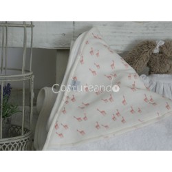 PINK FLOWER BABY HOODED TOWEL 