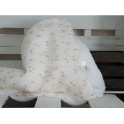 MANTA POLAR REVERSIBLE ROSA FLOR PEQUEÑA