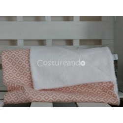 MANTA POLAR REVERSIBLE ROSA FLOR PEQUEÑA