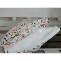 MANTA POLAR REVERSIBLE ROSA FLOR PEQUEÑA