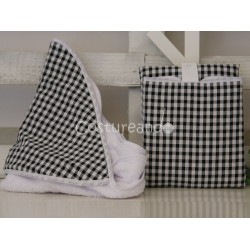 GREY ZIG ZAG BABY HOODED TOWEL 