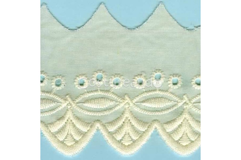 LIGHT CREAM / WHITE  EYELET EMBRODERY  LACE 019