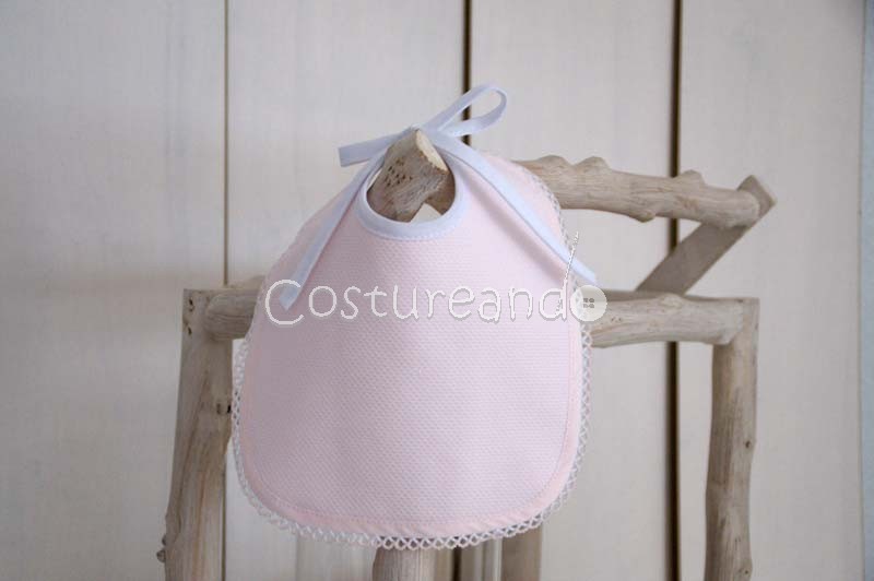 PICOT EDGED PINK PIQUE BIB