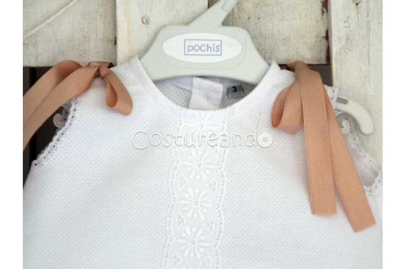 BABY DRESS SET IN WHITE TINY  PIQUÉ